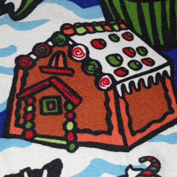 Xmas Leggings Lularoe L/XL Snow blue red white - Picture 2 of 6